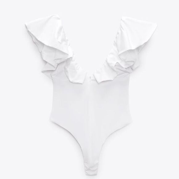 Zara Ruffled Bodysuit New - Picture 3 of 9